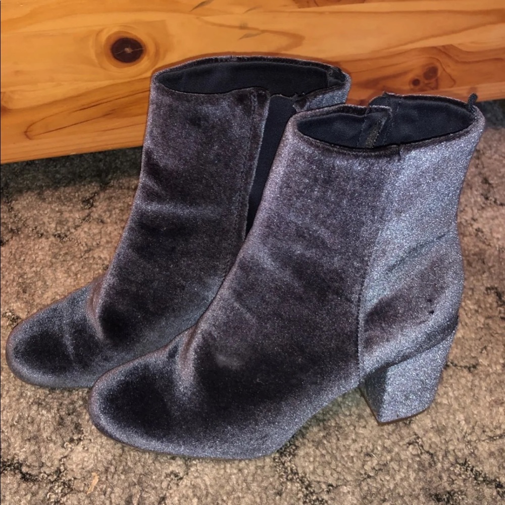 New blue suede booties